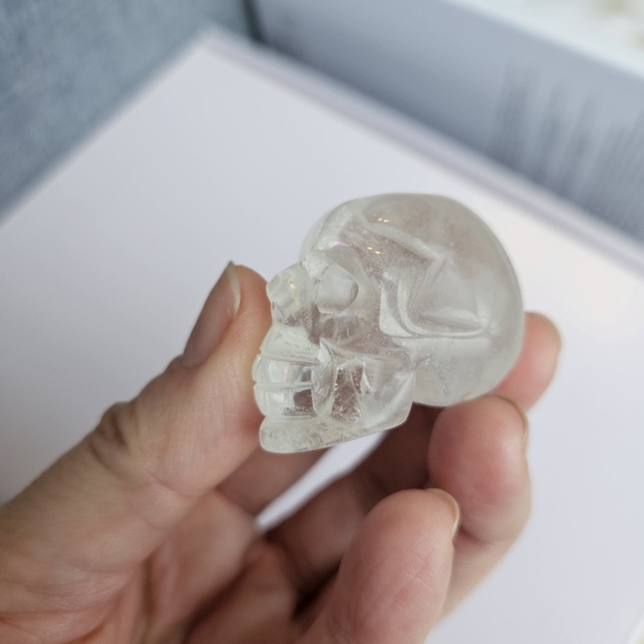 Mini skulls crystal set Amazonite agate clear quartz - Picture 9 of 14